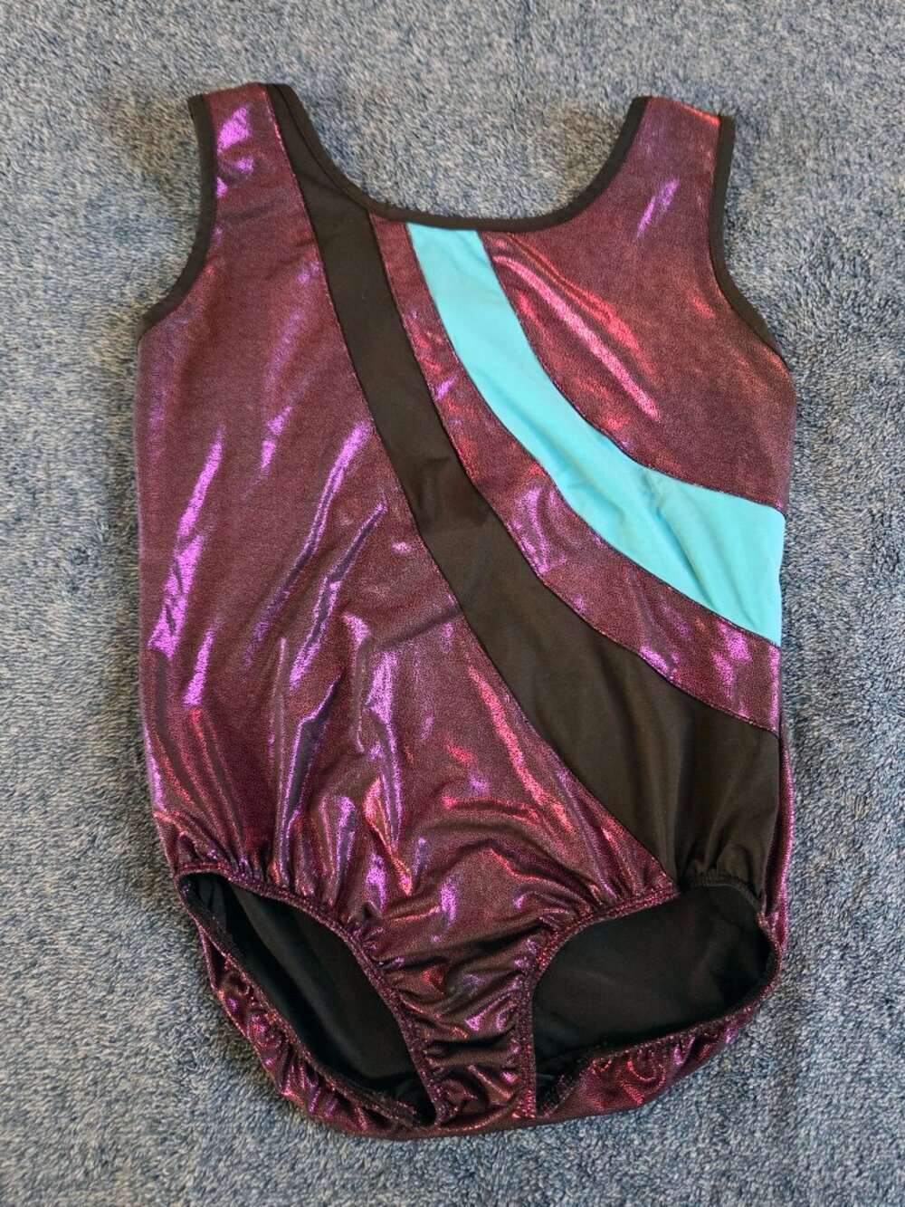 Gymnastics sleeveless leotard - Danskin Youth XXL (18) Purple shimmer leo